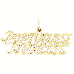 14K Gold Portuguese Princess Saying Charm-Daz-10417