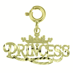 14K Gold Princess Saying Charm-Daz-10406