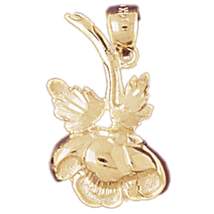 14K Gold Rose Flower Charm-Daz-6727