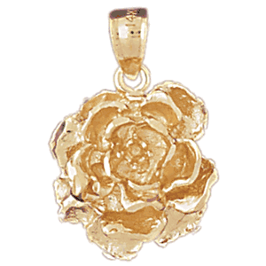 14K Gold Rose Flower Charm-Daz-6737