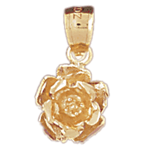 14K Gold Rose Flower Charm-Daz-6739
