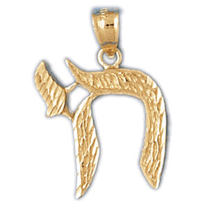 14K Gold Rough Chai Charm-Daz-9126