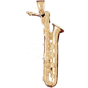 14K Gold Saxophone Music Charm-Daz-6157