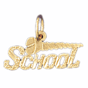 14K Gold School Saying Charm-Daz-10705
