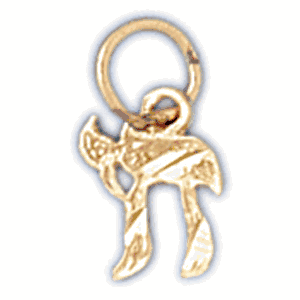 14K Gold Simple Modern Chai Charm-Daz-9136