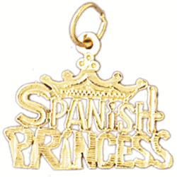 14K Gold Spanish Princess Saying Charm-Daz-10415