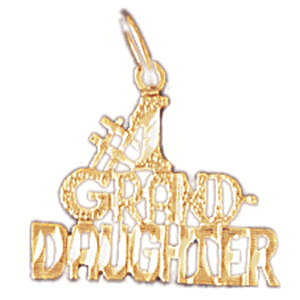 14K Gold Special #1 Granddaughter Saying Charm-Daz-10034