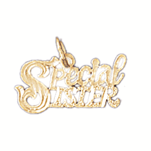 14K Gold Special Sister Saying Charm-Daz-9958