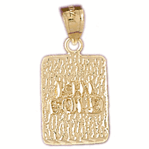 14K Gold Square Nugget Charm-Daz-5771