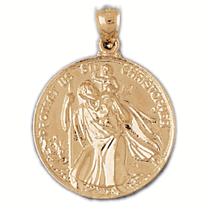 14K Gold St. Christopher Charm-Daz-8831