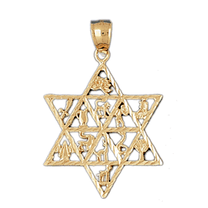 14K Gold Star of David Charm-Daz-9142