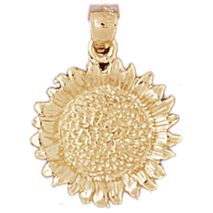 14K Gold Sunflower Charm-Daz-6767