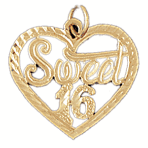 14K Gold Sweet 16 Saying Charm-Daz-10328