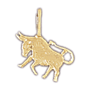 14K Gold Taurus Charm-Daz-9333