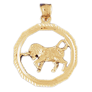 14K Gold Taurus Charm-Daz-9345