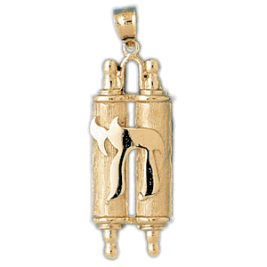 14K Gold Torah Charm-Daz-9093