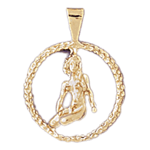 14K Gold Virgo Charm-Daz-9361