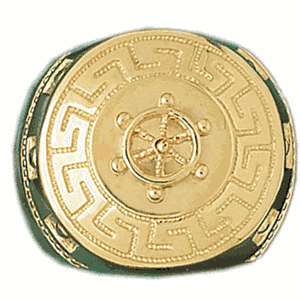 14k Yellow Gold Captain with Shipswheel Ring daz-14416