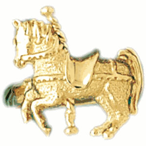 14k Yellow Gold Carousel Horse Ring daz-14399