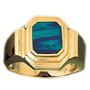 14k Yellow Gold Created Opal Ring daz-14685