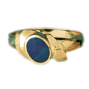 14k Yellow Gold Created Opal Ring daz-14744