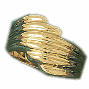 14k Yellow Gold Fashionable Pattern Dome Ring daz-14299