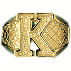 14k Yellow Gold Initial K Ring daz-14534