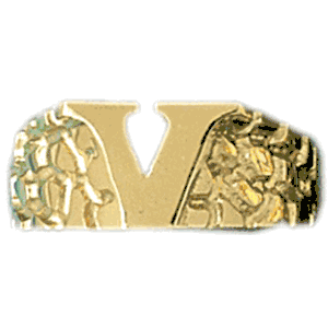 14k Yellow Gold Initial V Ring daz-14519