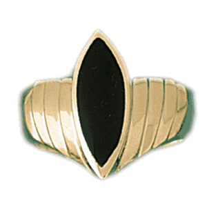 14k Yellow Gold Ladies Black Onyx Ring daz-14750