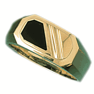 14k Yellow Gold Ladies Black Onyx Ring daz-14787