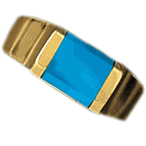 14k Yellow Gold Ladies Turquoise Ring daz-14842