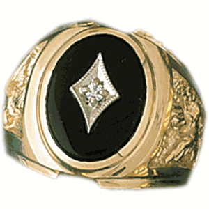 14k Yellow Gold Onyx Ring daz-14650