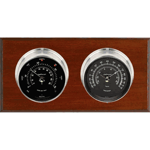 Catalina 2S 2 Dial Weather Stations Wind, Temperature - Nickel/Black, Mahogany