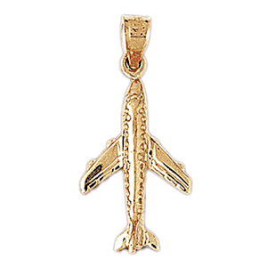 3-D Airplane Gold Charm DAZ-4426