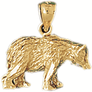 14K Gold 3-D Bear Charm-Daz-2551