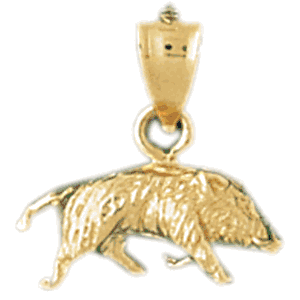 3-D Boar Gold Charm DAZ-2579