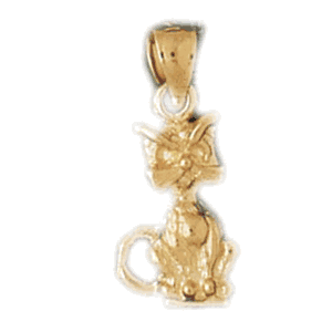 3-D Cat Gold Charm DAZ-1918