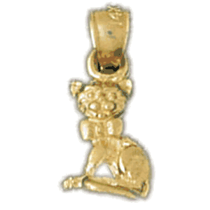 3-D Cat Gold Charm DAZ-2042