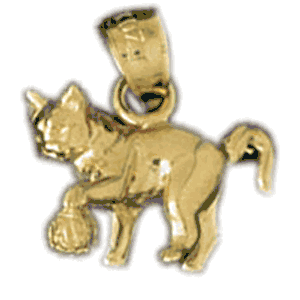 3-D Cat Gold Charm DAZ-2047