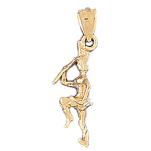 14K Gold 3-D Cheerleader Charm-Daz-3510