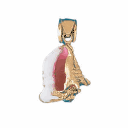 3-D Enamel Conch Shell Gold Charm DAZ-1536