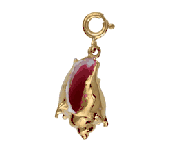 3-D Enamel Conch Shell Gold Charm DAZ-1541