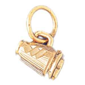 14K Gold 3-D Megaphone Charm-Daz-3501