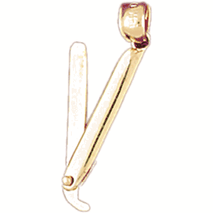 14K Gold 3-D Moveable Hair Dresser Charm-Daz-6399