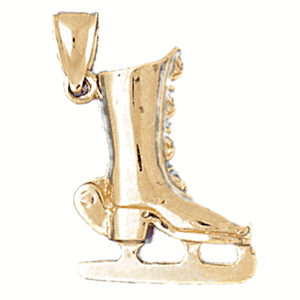 3mm Ice Skate Gold Charm DAZ-3525