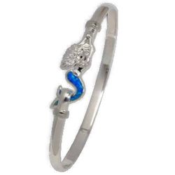 4mm Mermaid Hook Bracelet W/opal Inlay & Wraps 7.0  - S4OPMER70