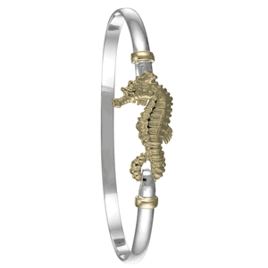 4mm Seahorse Hook Bracelet W/14ky Seahorse And Wraps 7.0  - C42CSH70