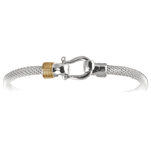 4mm Shackle Mesh Hook Bracelet W/14ky Wraps 7.5  - C4MESHA75