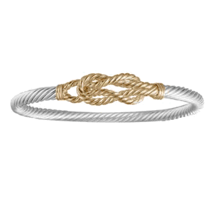 5mm Sailors Knot Cable Hook Bracelets. W/14ky Head & Wraps 9.0  - CBL2C5SK90