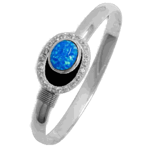 6mm Fancy Larimar Unity Hook Bracelet W/cz & Wraps 7.5  - S6FLCZ75